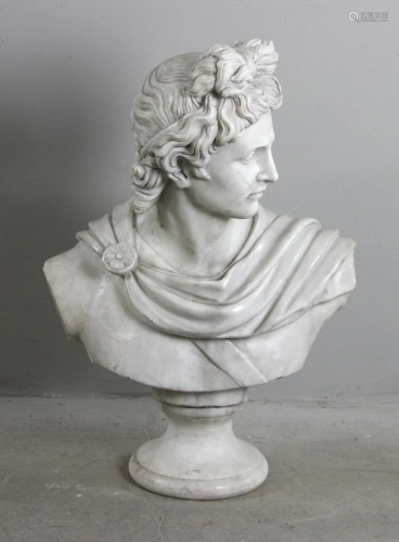 Carved Italian Marble Sculpture of Apollo