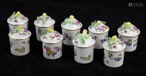 19thC German Meissen Covered Jars