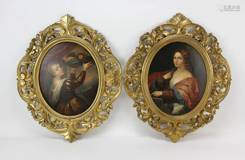 19thC Italian Portraits, Oil on Board