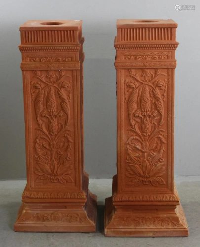 Pair of Terracotta Pedestals