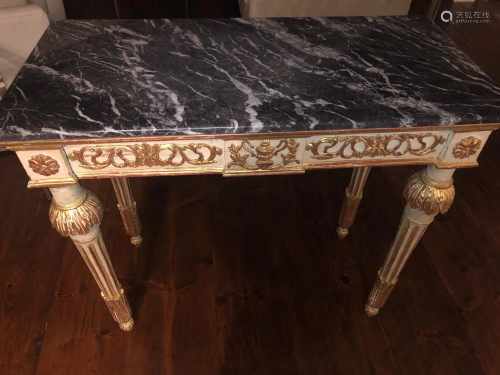 19thC French Marble Top Console
