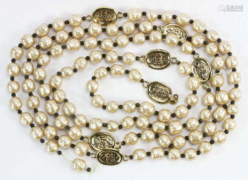 Chanel Circa 1981 Faux Baroque Pearl Necklace
