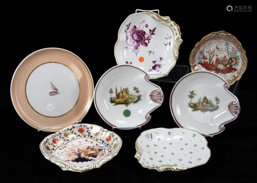 Group of Early Porcelains, Worcester, Derby