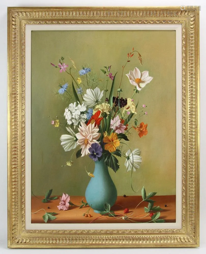 Signed Renard, Still Life of Flowers