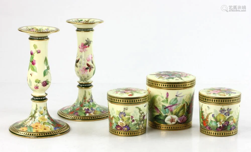 Five 19thC Coalport Porcelain Items