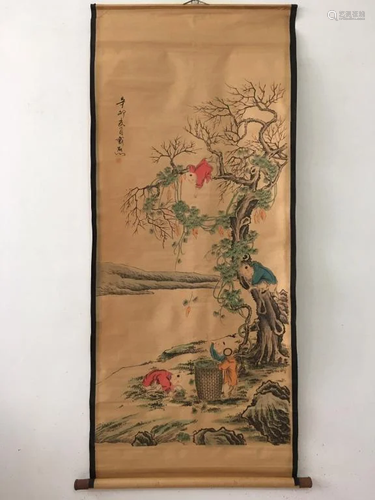 Chinese Ink Color Scroll Painting