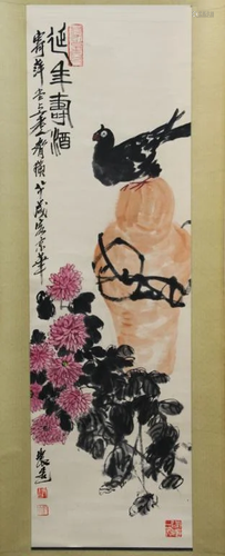 Chinese Ink Color Scroll Painting