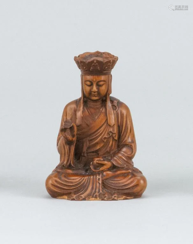 Chinese Boxwood Carved Buddha