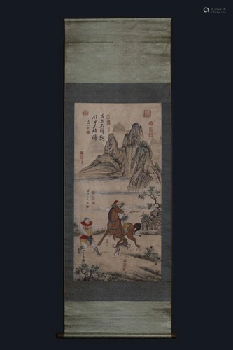 Chinese Ink Color Scroll Painting