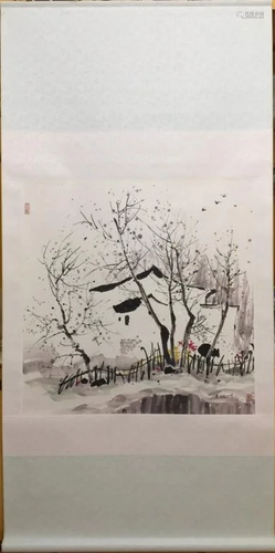 Chinese Ink Color Scroll Painting