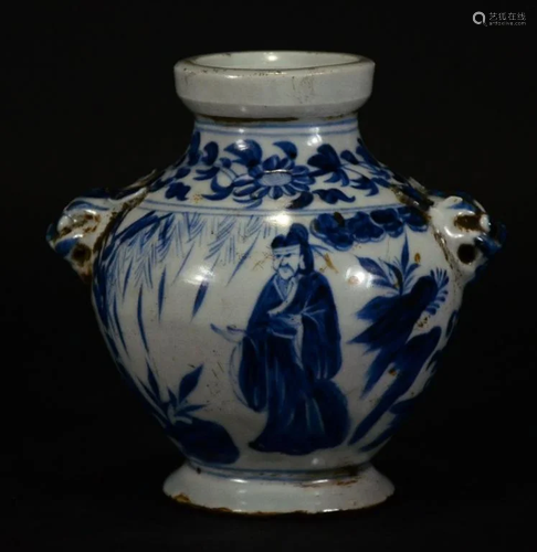 CHINESE BLUE AND WHITE JAR