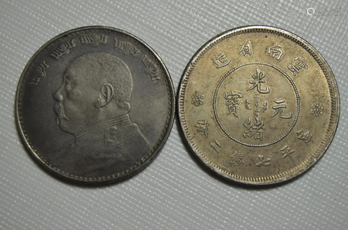 TWO CHINESE OLD COINS