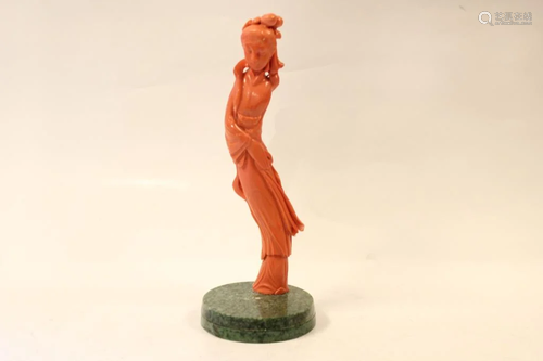 Chinese Red Coral Figurine