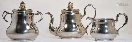 19th.C Imperial Russian Silver Tea Set Gubkin