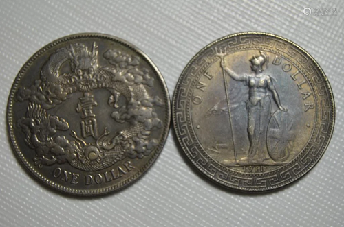 TWO CHINESE OLD COINS