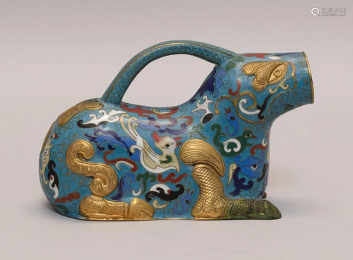 19th C. CLOISONN ENAMEL CEREMONIAL EWER