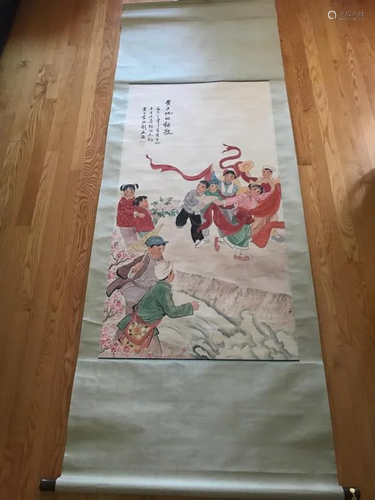 Chinese Ink Color Scroll Painting