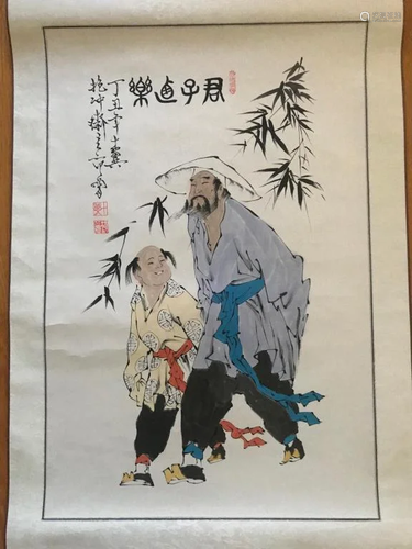 Chinese Ink Color Scroll Painting