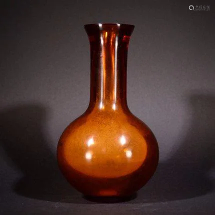 Peking glass vase, with bulbous body