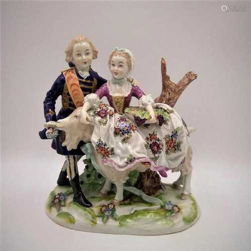 Antique German Carl Thieme German Porcelain Group