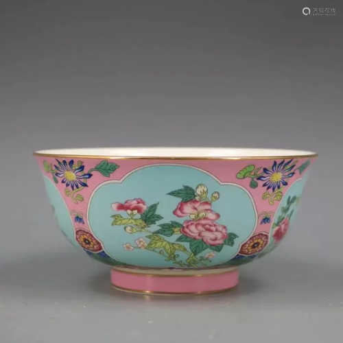 Chinese Enamel Famille Rose Porcelain Bowl,Mark