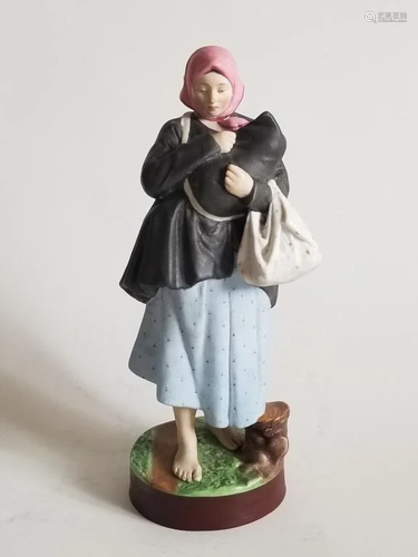 19C Russian Porcelain Gardner Figurine