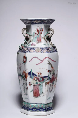 Late Qing Chinese Famille Rose Porcelain Vase