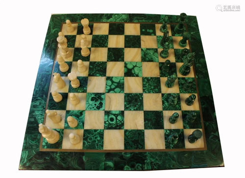 Set of Malachite Chess Set