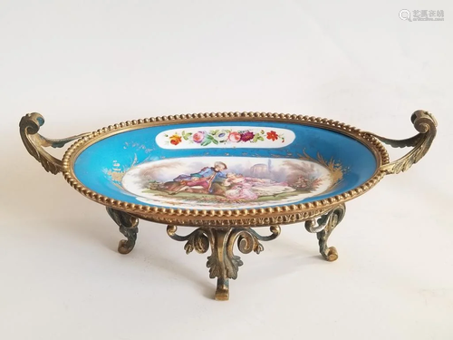 Antique French Sevres Porcelain Bronze Centerpiece