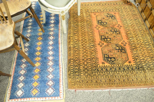 Three oriental throw rugs. 3' 8