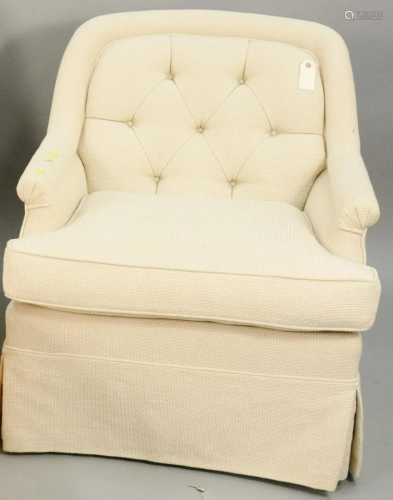 Custom upholstered swivel chair (very clean). ht. …