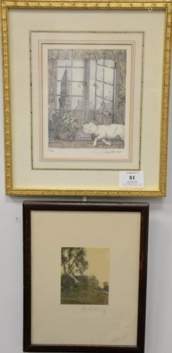 Four framed prints and lithographs after John James