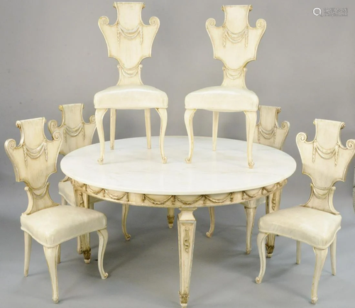 Seven piece lot to include Neoclassical style dining