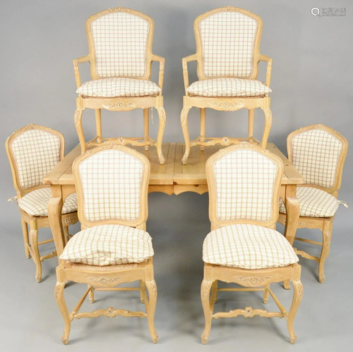 Seven piece country French style dining set with