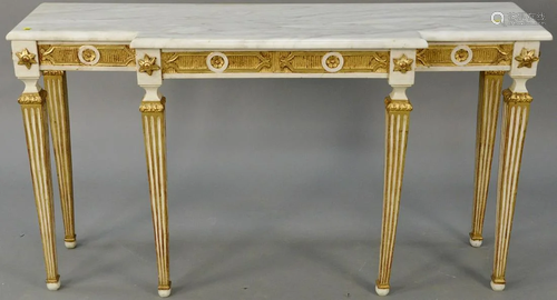 Italian neoclassical marble top side table with m…