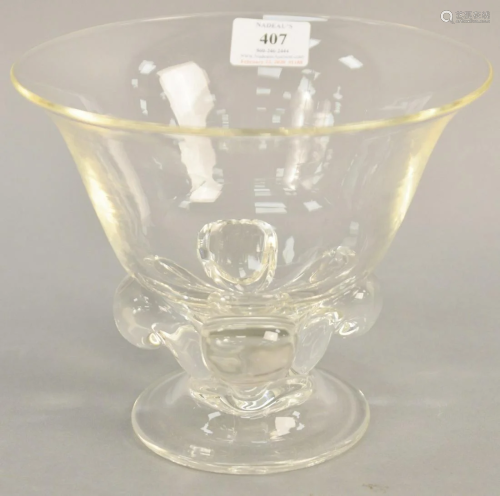 Steuben crystal bowl with footed base. ht. 6 1/2 i…