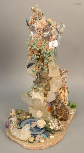 Grotto Rock Crystal Sculpture Vase, having ameth…