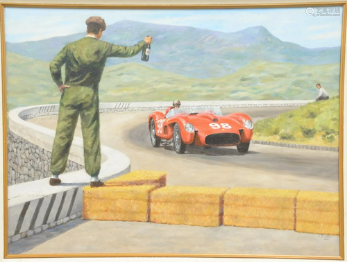 Fred Stout, oil on canvas, 1958 Targa Florio Ro…