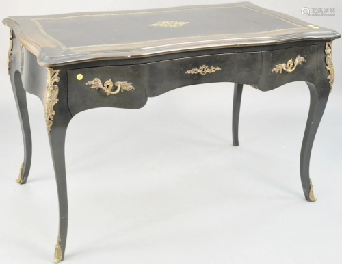 Louis XV style leather top desk with two pull out