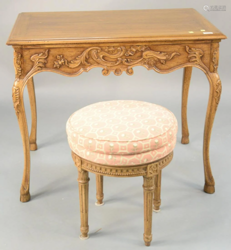 Two piece lot to include Louis XV style center table