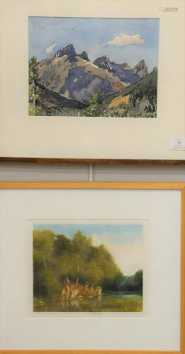 Four frames pieces Sheila Gardner, watercolor o…