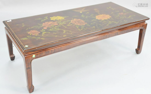 Chinese style coffee table with floral and bird