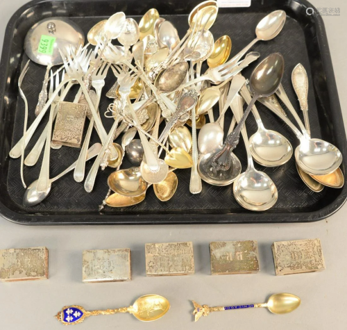 Sterling silver lot including hors d'oeuvre forks,…