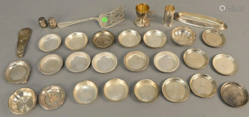 Group of sterling silver small dishes, nut dishes,