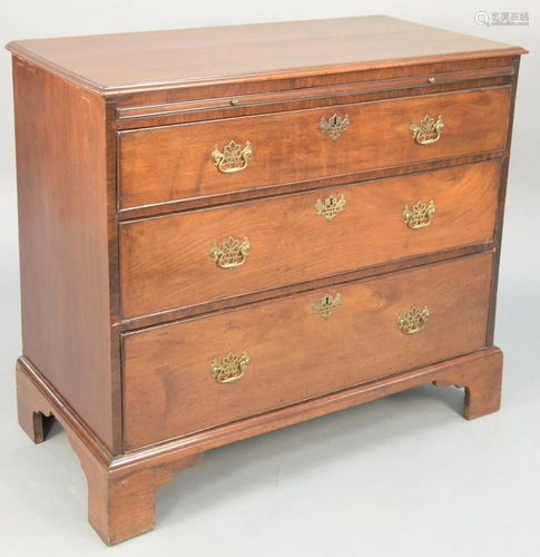 George III mahogany chest with pull out slide over