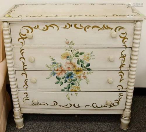 Painted four drawer cottage chest. ht. 39 in., wd…