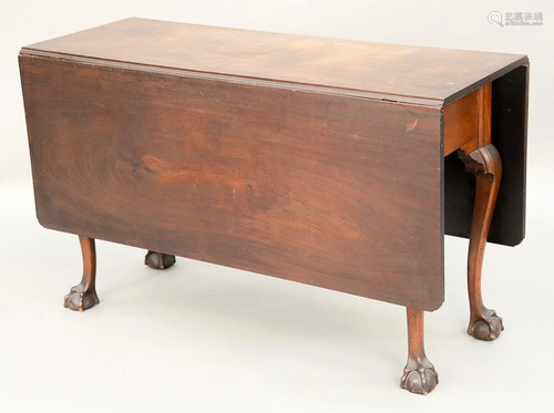 Chippendale mahogany table with rectangular drop