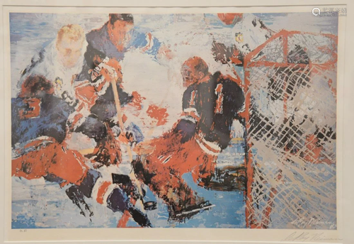 Leroy Neiman, Hockey, pencil signed artist proof print.