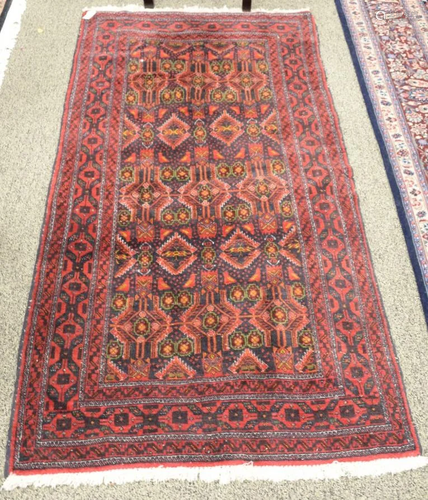 Oriental throw rug. 3' 4