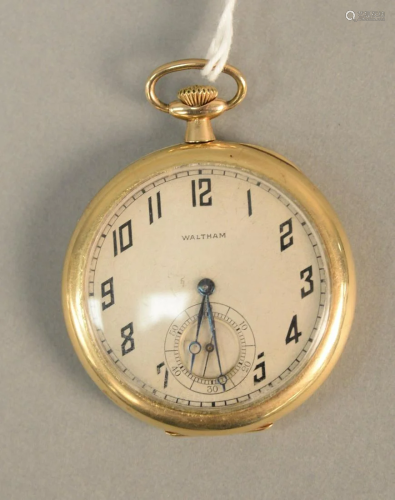 14K gold Waltham Royal, 17 jewel pocket watch.…